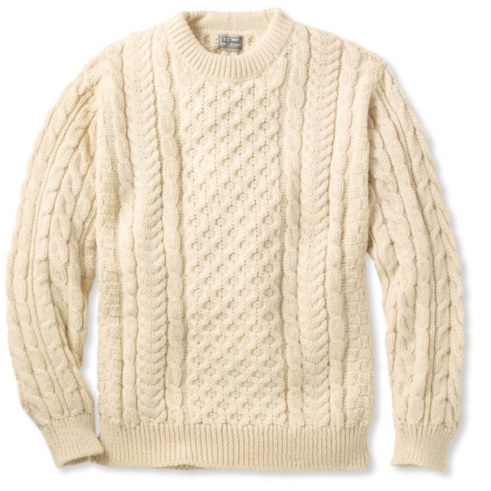 LL Bean Irish Fisherman Sweater